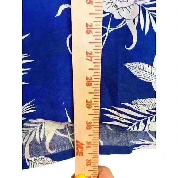 PacSun Hawaiian Shirt Sz L Blue Floral Button Up Beach Vacation‎ Party Wear - Picture 6 of 8